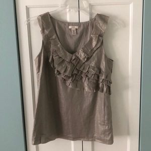 J. Crew Metallic Ruffle Top